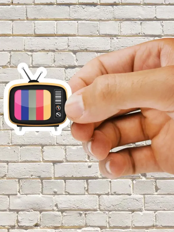 Retro TV Playing Color Bars Sticker - Dheeth By Nature SINGLE599A 1745101996897 153862100 - Dheeth By Nature