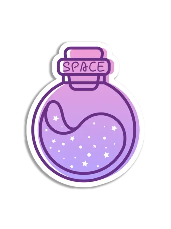 Space in Laboratory Flask Sticker