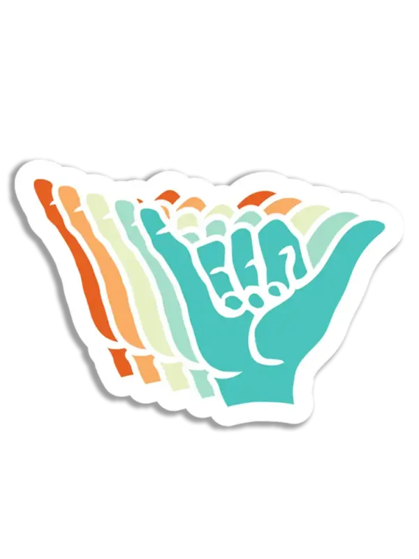 Multicolored Shaka Sign Sticker
