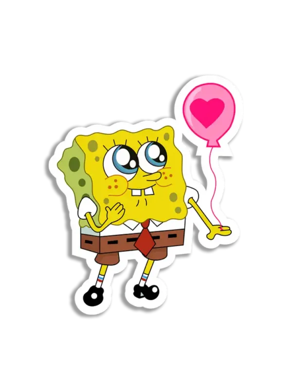 SpongeBob with Love Balloon Sticker