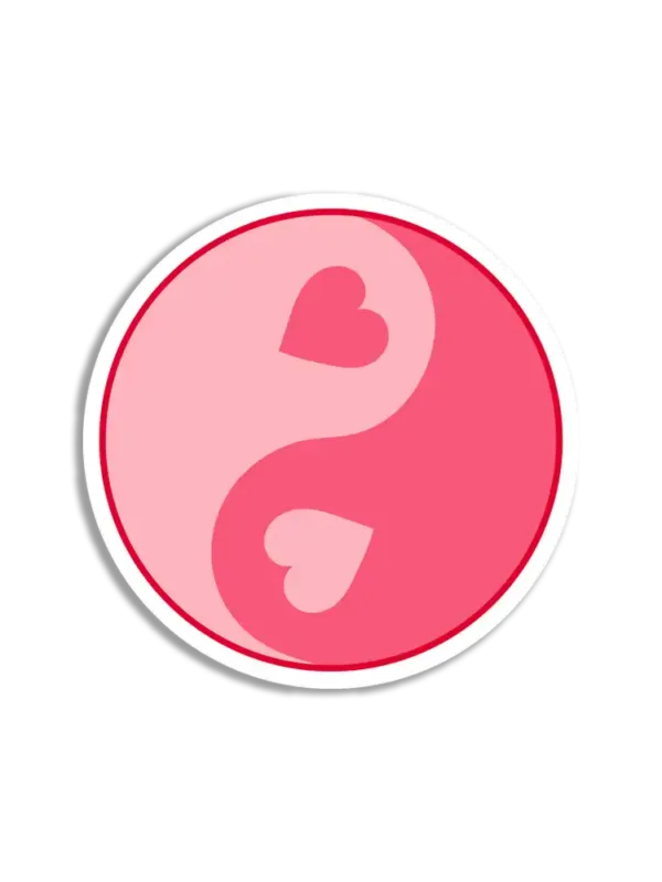Yin-Yang Heart Sticker Sticker