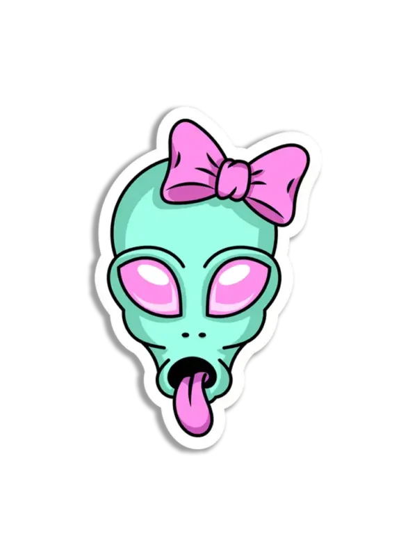 Alien Shows Tongue Sticker
