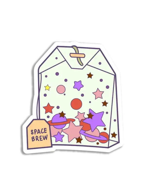 Space Brew Tea Bag Sticker