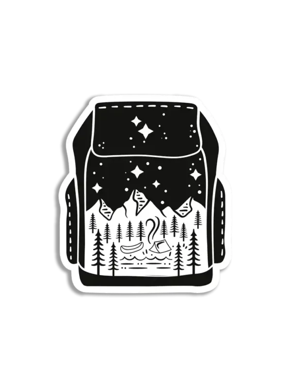 Black Backpack _amping Sticker