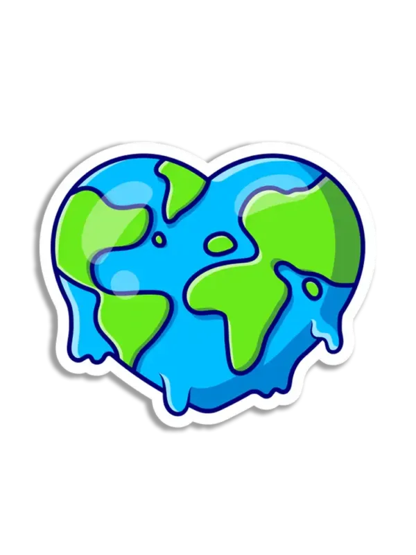 Heart Earth Sticker