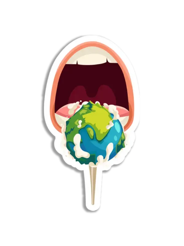 Mouth and Planet Sticker