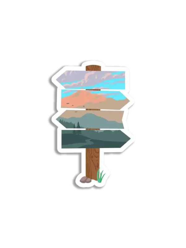 Travel Signpost Sticker