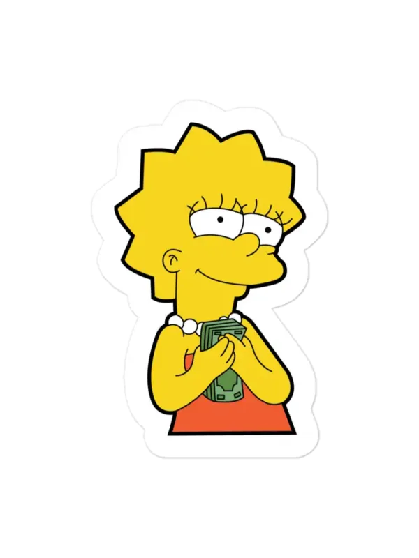 Simpsons Lisa Loves Money Sticker