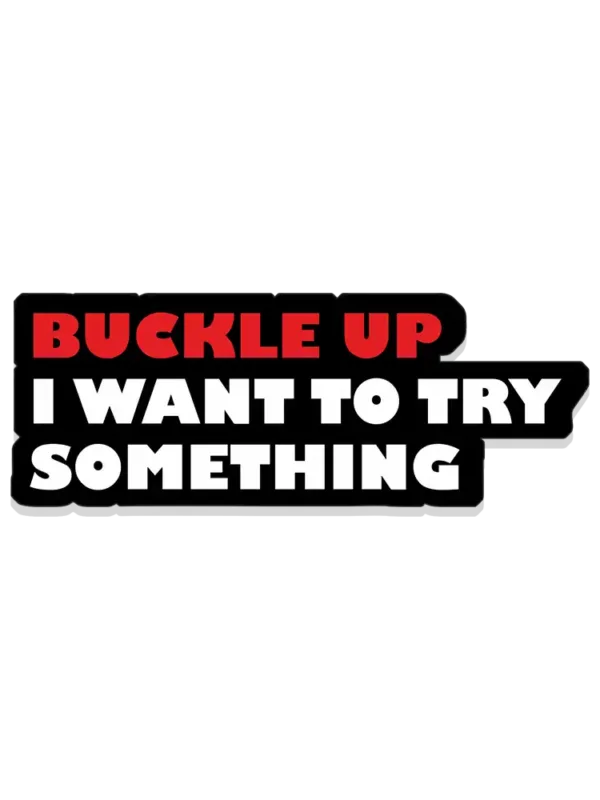 Buckle Up I Want To Try Something Sticker