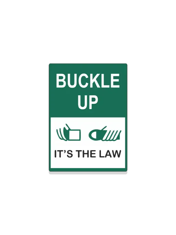 Buckle Up It's the Law Sign Car Sticker