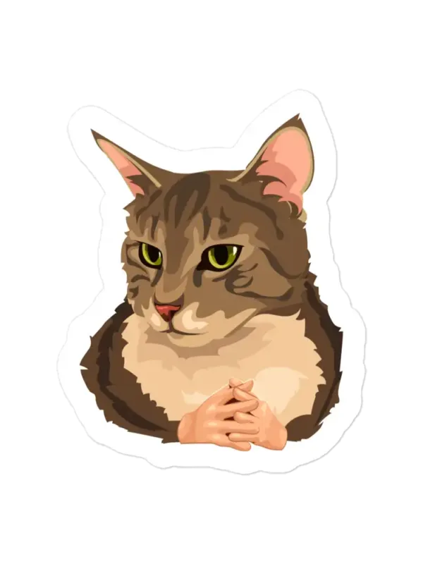 Cat with Hands Meme Sticker