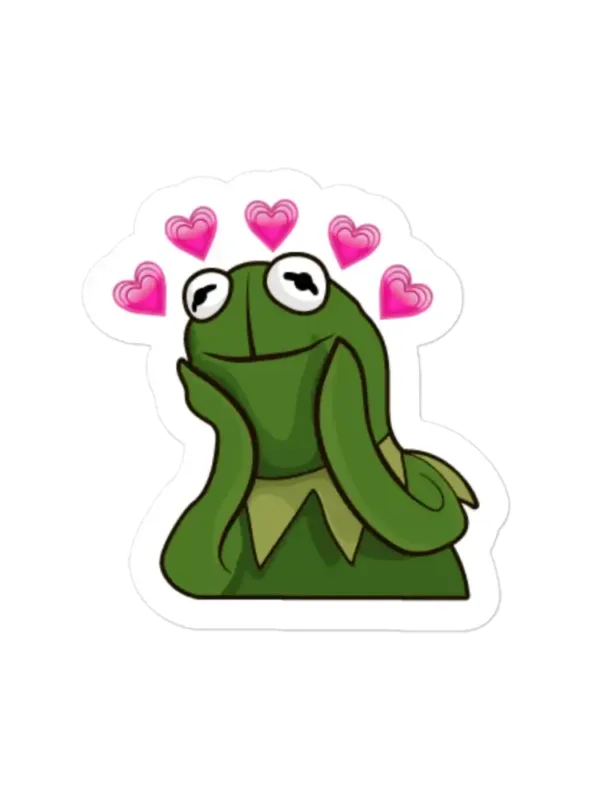 Kermit the Frog in Love Meme Sticker