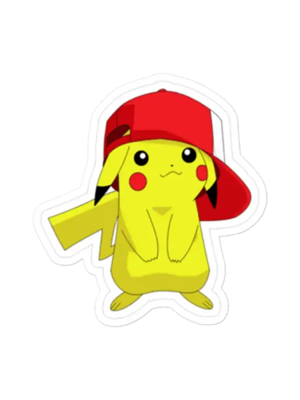 Pikachu in Ash Ketchum Cap Sticker