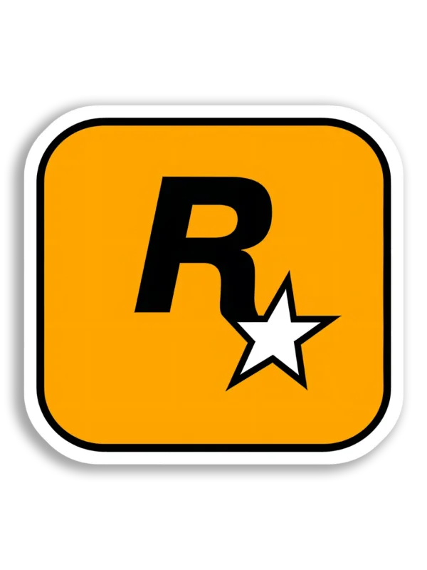 Rockstar Games Logo on Orange Sticker