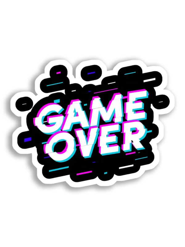 Game Over Glitch Effect Sticker