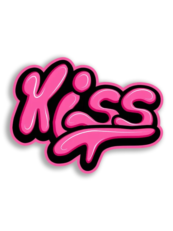 Pink Kiss Graffiti Sticker