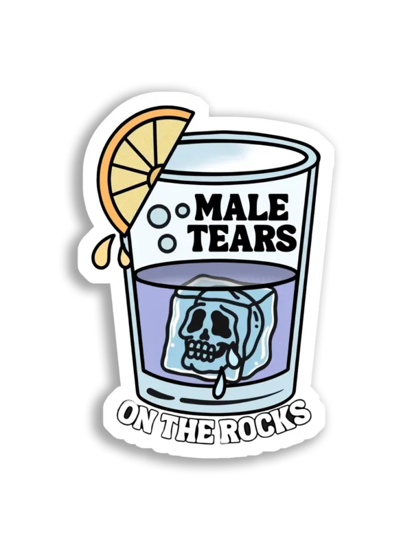 Male Tears On The Rocks Sticker