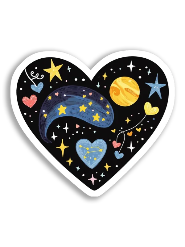 Cosmic Heart of Stars and Planets Sticker