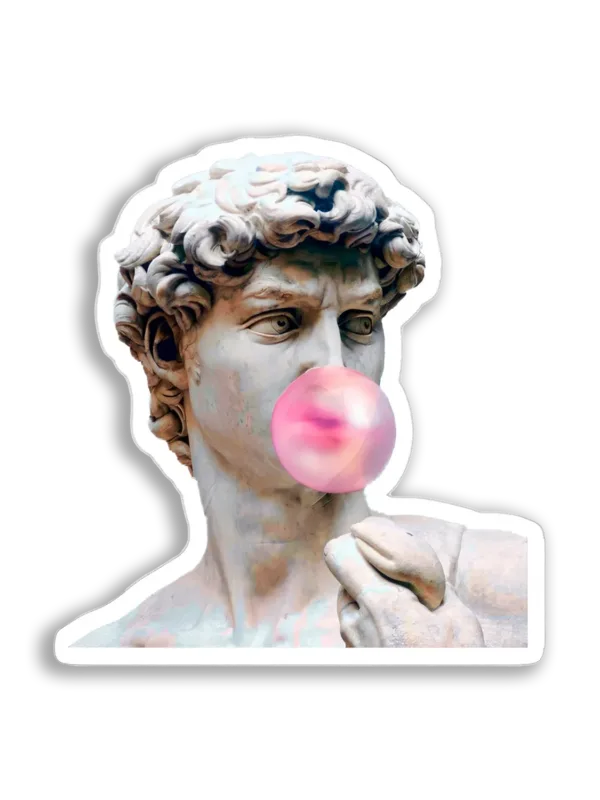 David Blows a Bubble Gum Bubble Sticker