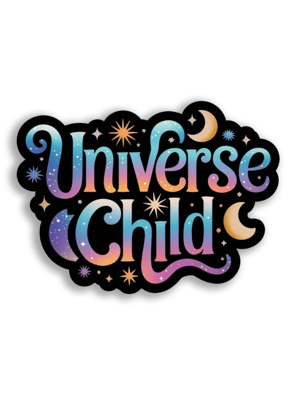 Universe Child With Stars and Moons Sticker