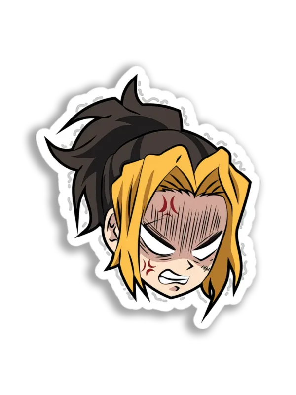Angry Anime Boy Head Sticker