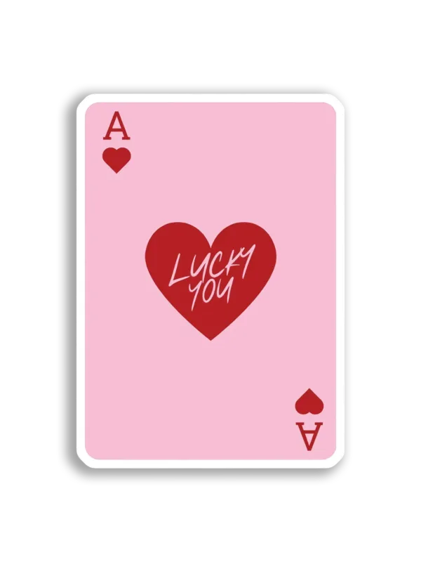 Ace of Hearts Lucky You Sticker