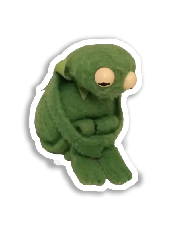 Sad Frog Sits Alone Sticker
