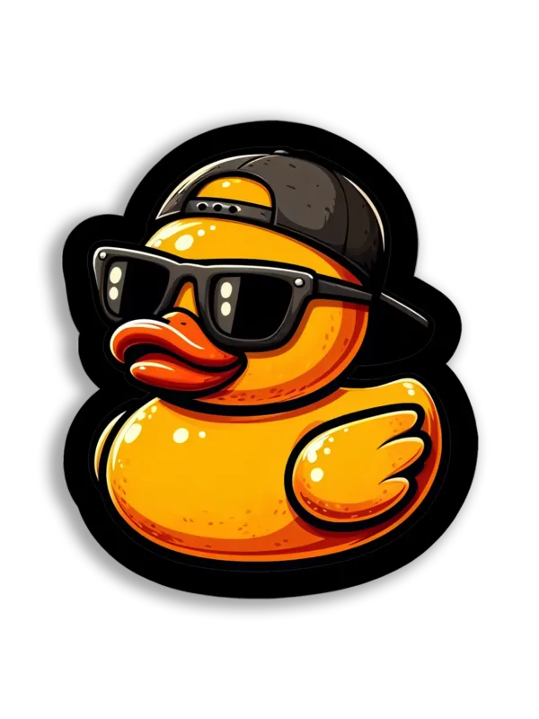 Cool Rubber Duck With Sunglasses Sticker