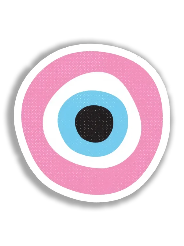 Pink and Blue Nazar Amulet Sticker