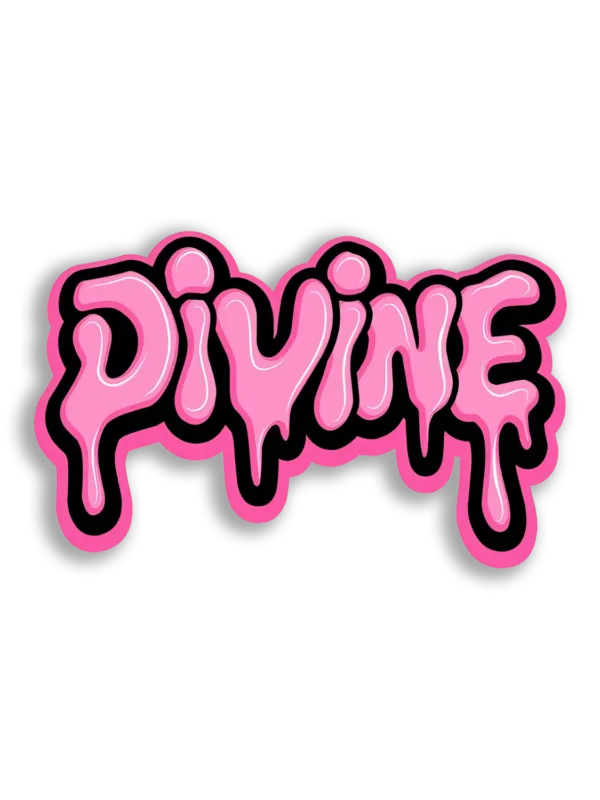 Divine Pink Dripping Text Sticker