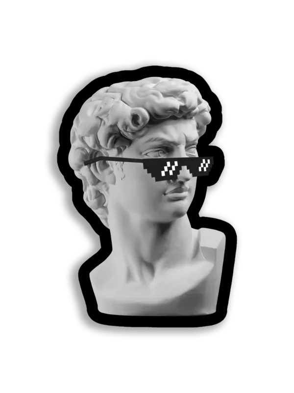 David Wearing Pixelated Sunglasses Sticker