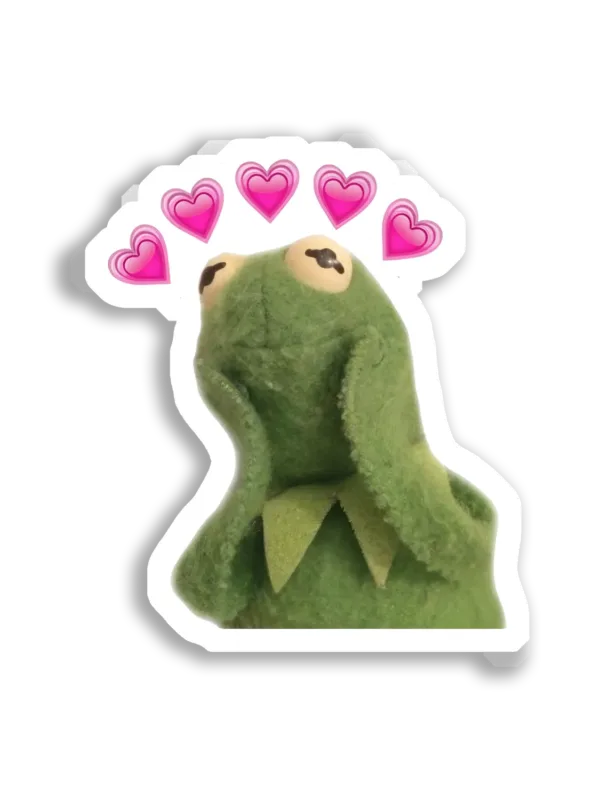Kermit the Frog With Hearts Sticker