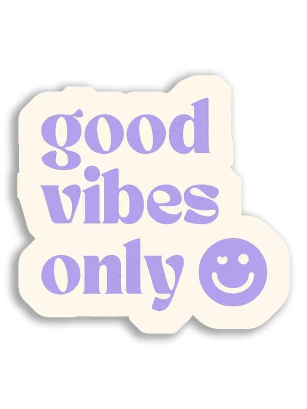 Good Vibes Only Smiley Face Sticker