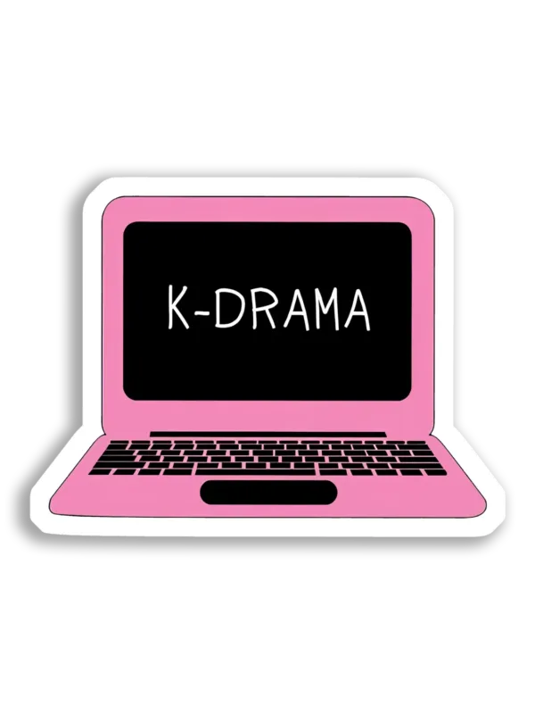 K-Drama on a Pink Laptop Sticker