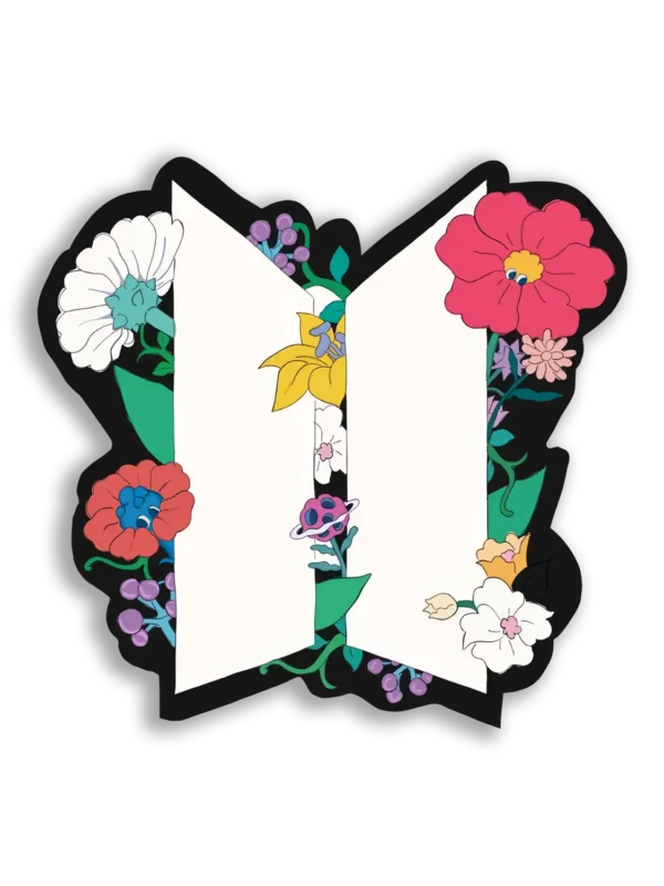 Floral BTS Logo Sticker