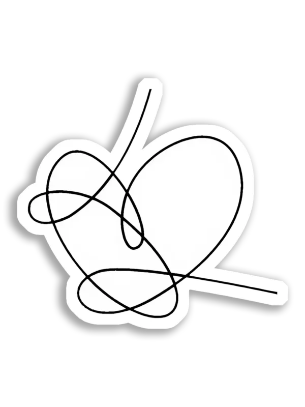A Single Line Heart Drawing Sticker