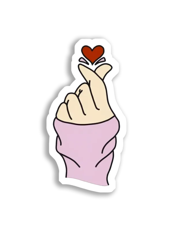 Finger Heart Love Sign Sticker