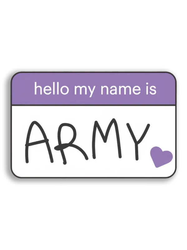 Hello My Name Is Army Sticker