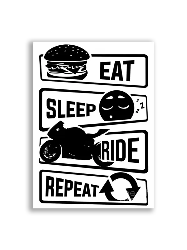 Eat, Sleep, Ride, Repeat Car Sticker