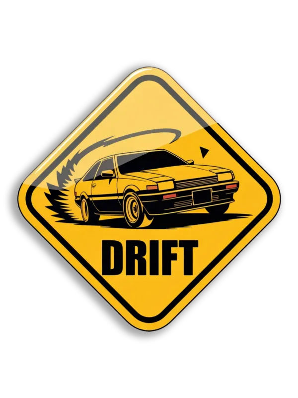 Drift Zone Ahead Caution Advised Car Sticker