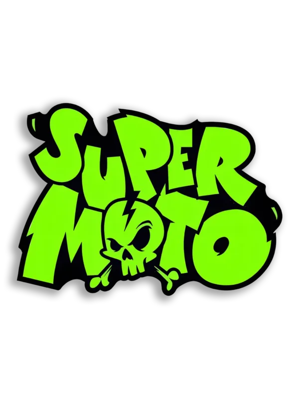 Super Moto with Skull Logo Car Sticker