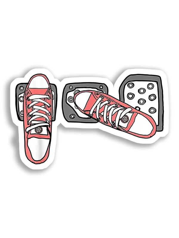 Driving With Pink Converse Shoes Car Sticker