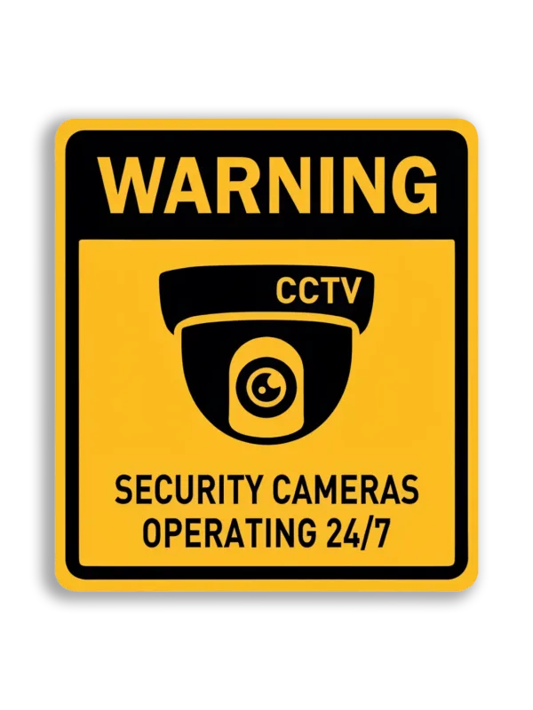Warning Security Cameras Operating 247 Sticker