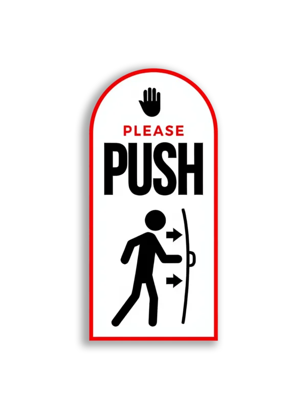 Please Push To Open Door Sticker