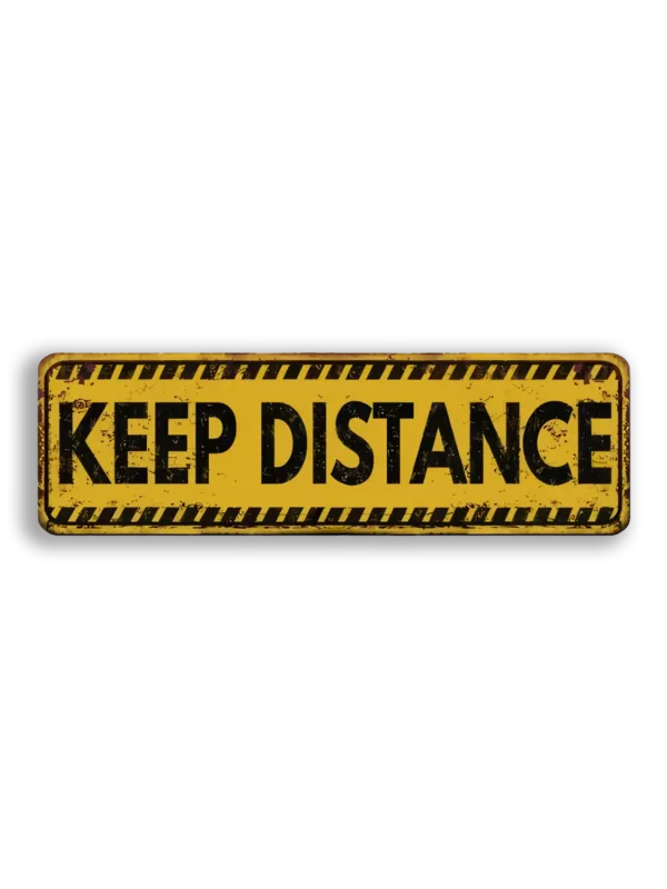 Keep Distance Warning Sign Sticker
