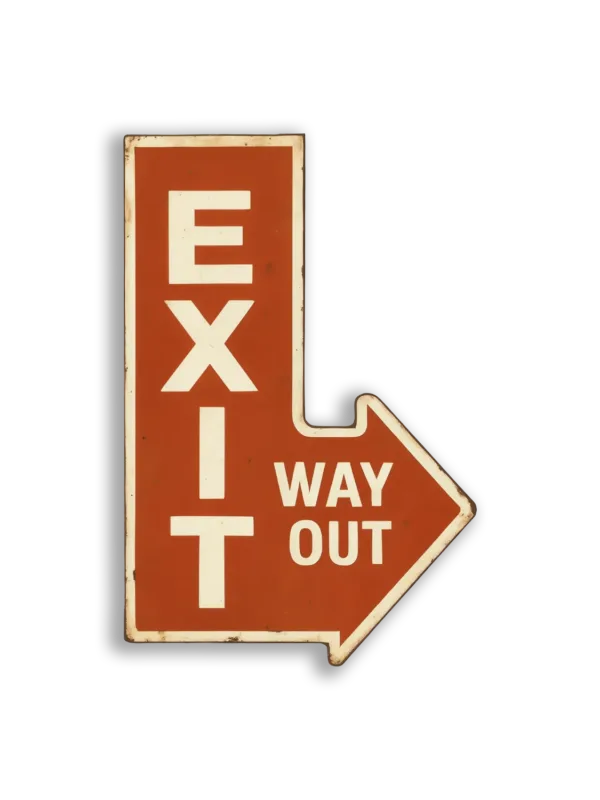 Exit Way Out Sign Sticker