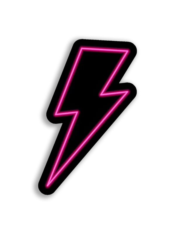 Pink Neon Lightning Bolt Sticker