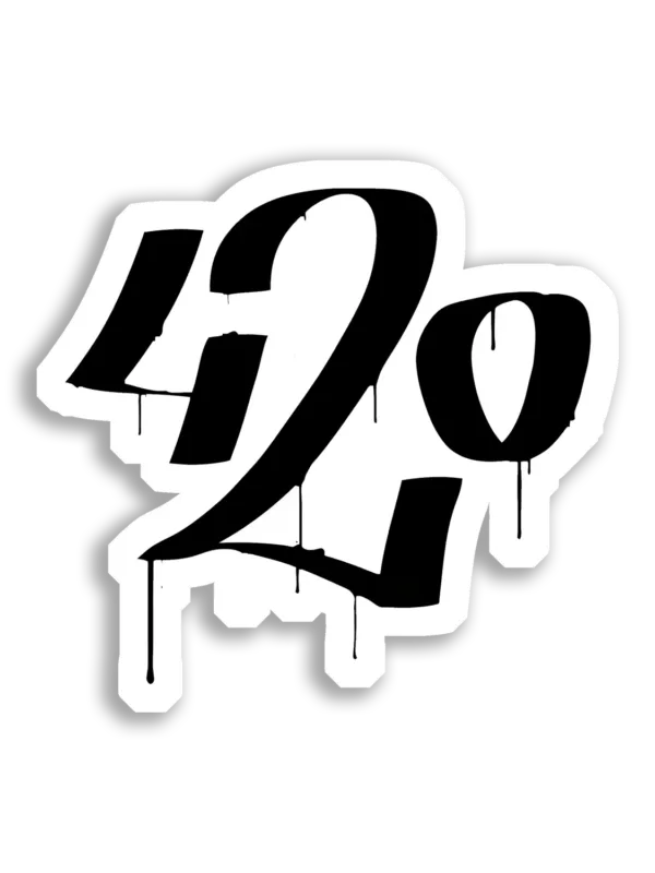 420 Dripping Black Graffiti Art Sticker