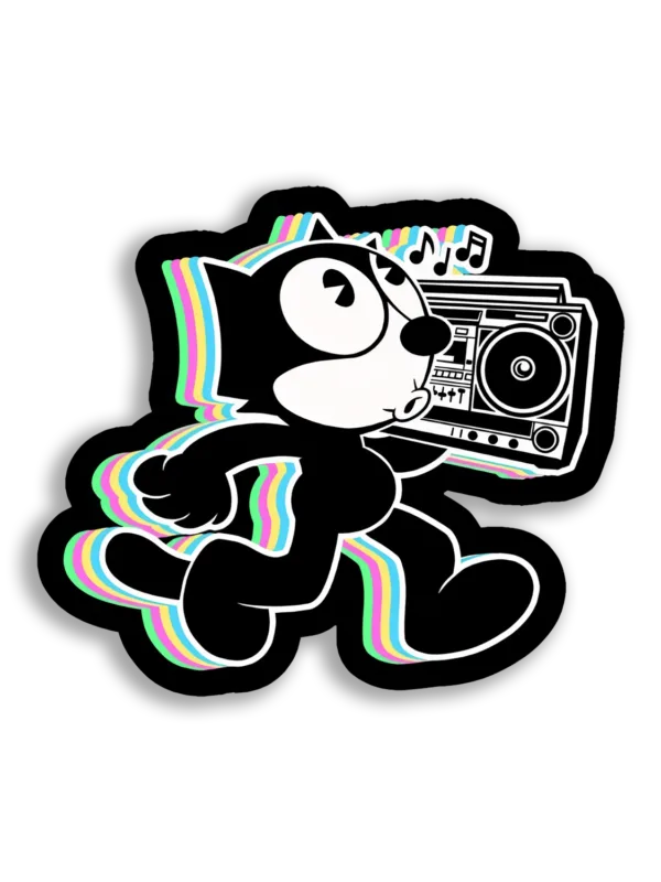 Felix The Cat With Boombox Sticker