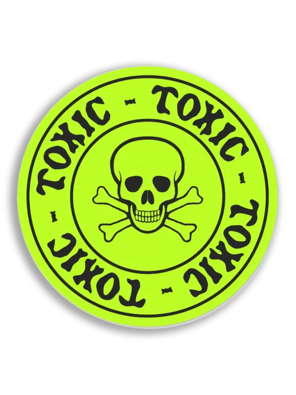 Toxic Skull and Crossbones Symbol Sticker